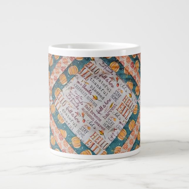 Quilted Fall  Giant Coffee Mug (Front)