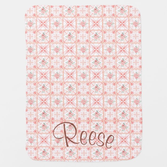 Quilted Floral Baby Blanket (Front)