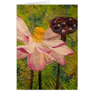 Quilted Floral Blank Card Vertical