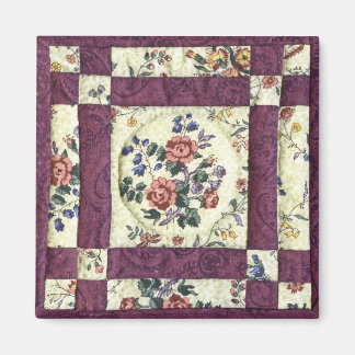 Quilted Floral Magnet