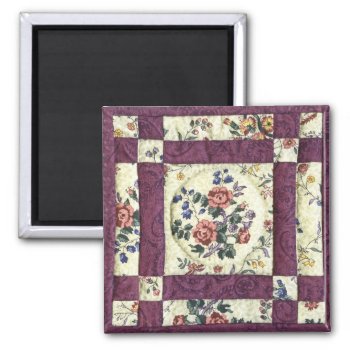 Quilted Floral Magnet by lkranieri at Zazzle