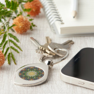 Quilted Flower Keychain