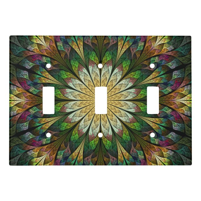 Quilted Flower Light Switch Cover (Front)