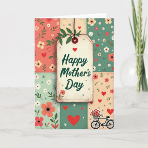 Quilted Flowers Mothers Day Card