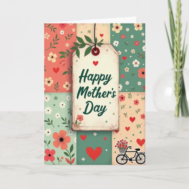 Quilted Flowers Mothers Day Card (Front)