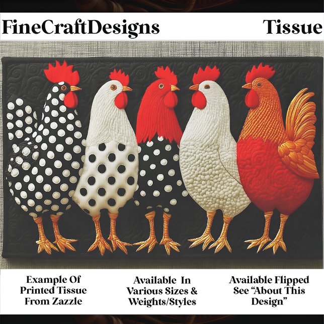 Quilted Fun Country Hens & Roosters EN2L Decoupage Tissue Paper (Creator Uploaded)