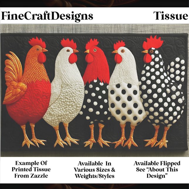 Quilted Fun Country Hens & Roosters EN2R Decoupage Tissue Paper (Creator Uploaded)