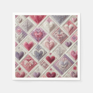 Quilted Heart Design Napkins
