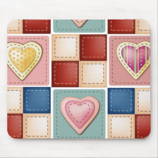 Quilted Hearts Mouse Pad