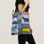 Quilted Hippo Tote Bag