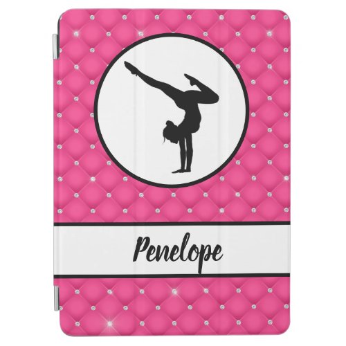 Quilted Hot Pink Faux Rhinestone Handstand    iPad Air Cover