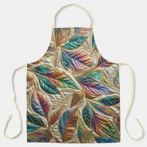 Quilted Iridescent Leaves Design Apron