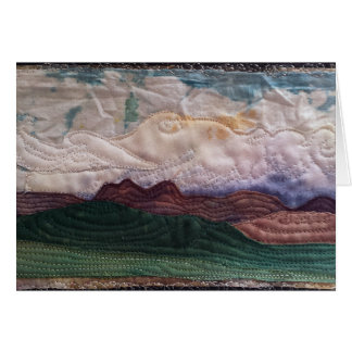 Quilted landscape hills and sky cards