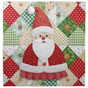 Quilted Look Santa Cloth Napkin