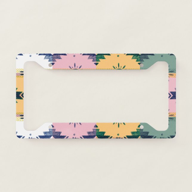 Quilted Navajo License Plate Frame (Front)