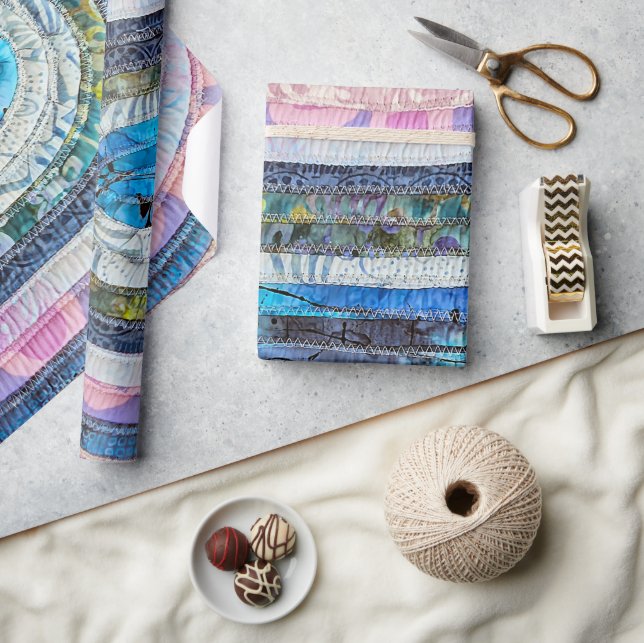 Quilted Oval Rug Design Wrapping Paper (Crafts)