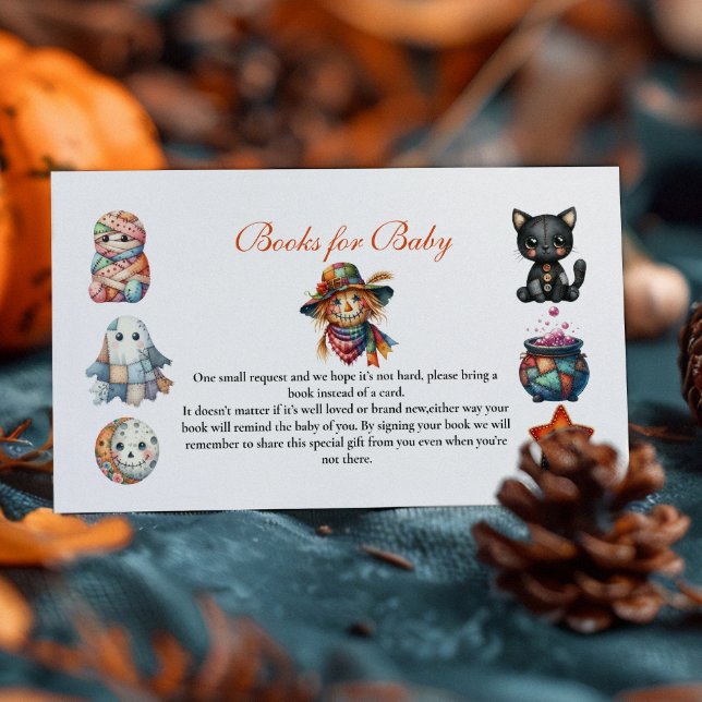 Quilted Patchwork Halloween Books for Baby Enclosure Card (Creator Uploaded)