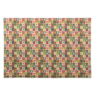 Quilted Pattern Christmas Cloth Placemat