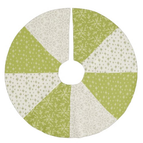 Quilted Patterns Green White Christmas Brushed Polyester Tree Skirt