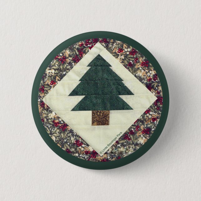 Quilted Pine Tree Button (Front)
