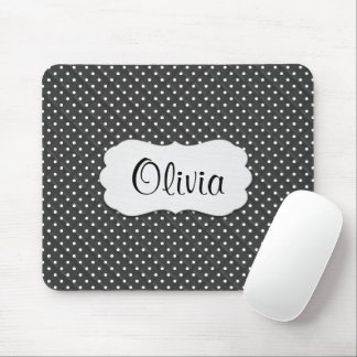 Quilted Polka Dots with Name Mouse Pad