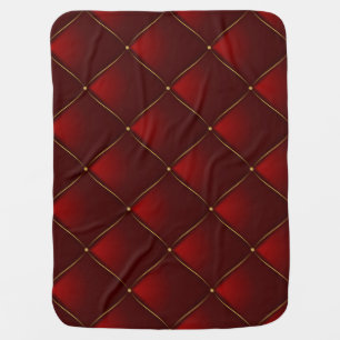 Quilted Red Gold Thread Background Baby Blanket