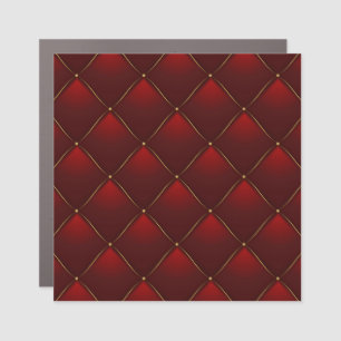 Quilted Red Gold Thread Background Car Magnet