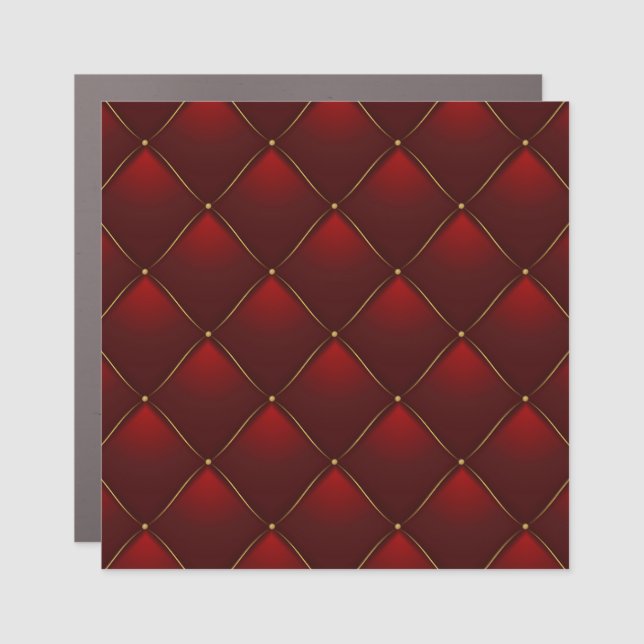 Quilted Red Gold Thread Background Car Magnet (Front)