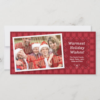 Quilted Red Holiday Photocard