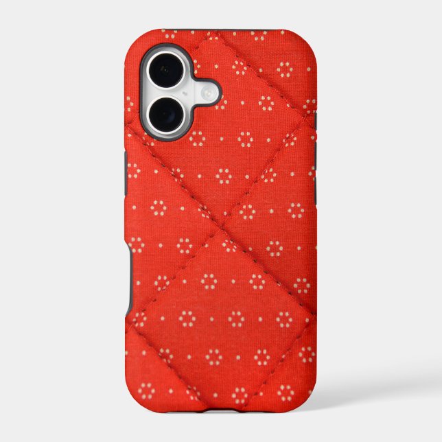Quilted Red Iphone Case (Back)