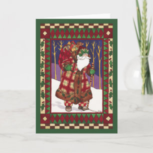 QUILTED SANTA HOLIDAY CARD