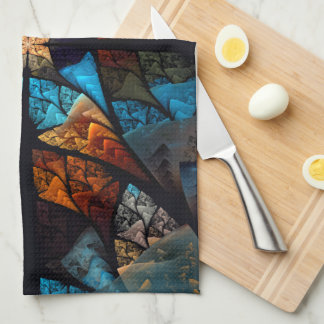 Quilted Star Abstract in Blues Kitchen Towel