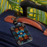Quilted Star Abstract in Blues Luggage Tag