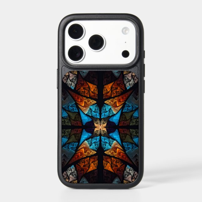 Quilted Star Abstract in Blues Otterbox iPhone Case (Back)