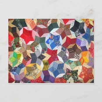 Quilted Stars Postcard by StuffOrSomething at Zazzle