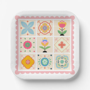 Quilted with Love Baby Shower Paper Plates