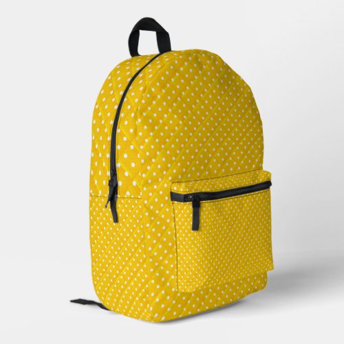 Quilted Yellow with Polka Dots Printed Backpack