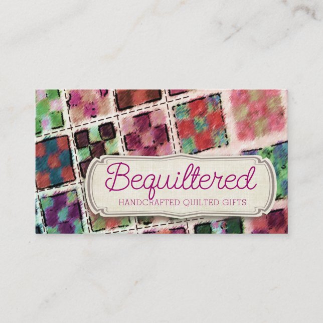 Quilter blocks quilting sewing seamstress crafts business card (Front)