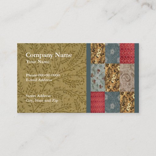 Customizable Quilter Business Card