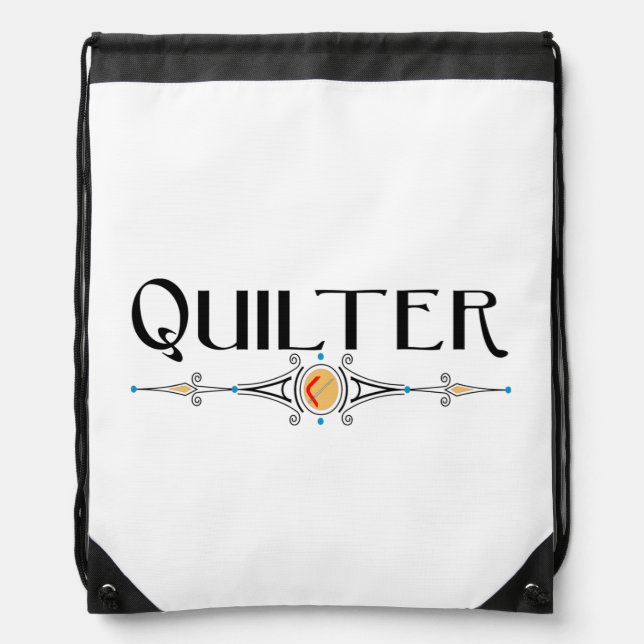 Quilter Decorative Line Drawstring Bag (Front)