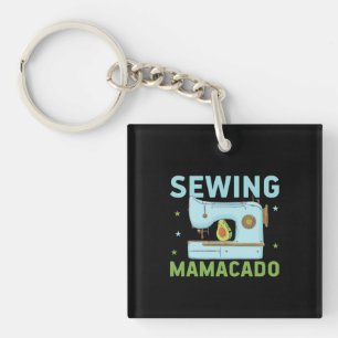 Quilter Gift Sewing Mamacado Keychain