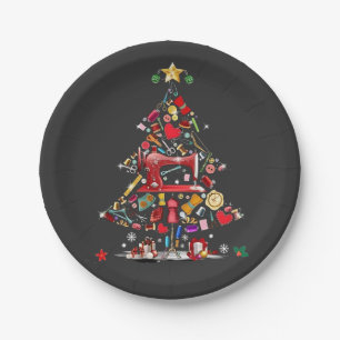 Quilter Merry Christmas Tree Quilt Block Quilting Paper Plates