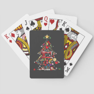 Quilter Merry Christmas Tree Quilt Block Quilting Poker Cards