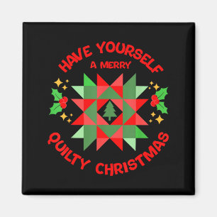 Quilter Merry Quilty Christmas Tree Quilt Block Qu Magnet