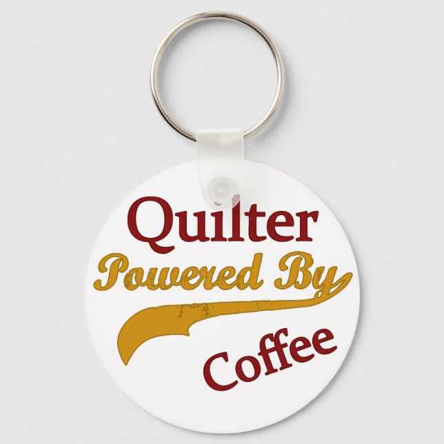 Quilter Powered By Coffee Keychain (Front)