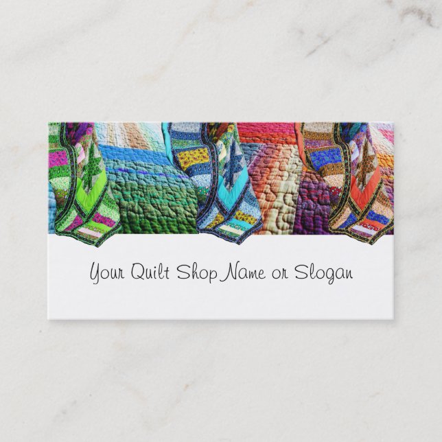 Quilter Quilt Supplies Shop+ Business Card (Front)
