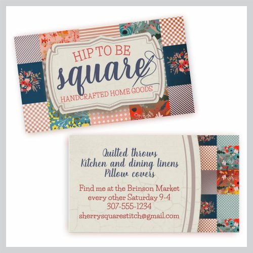 Quilter quilting pattern floral business card