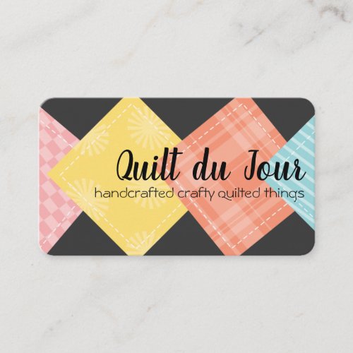 Quilter quilting seamstress sewing fabric patch business card