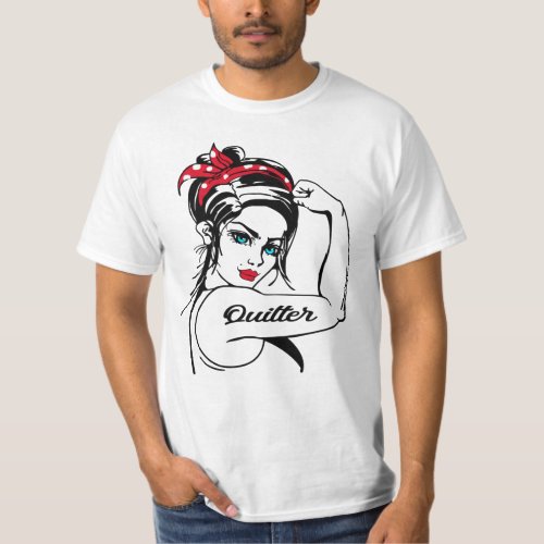 Quilter Rosie The Riveter Pin Up T_Shirt