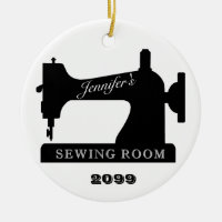 Quilter Sewer Sewing Room Sewing Machine Christmas Ceramic Ornament